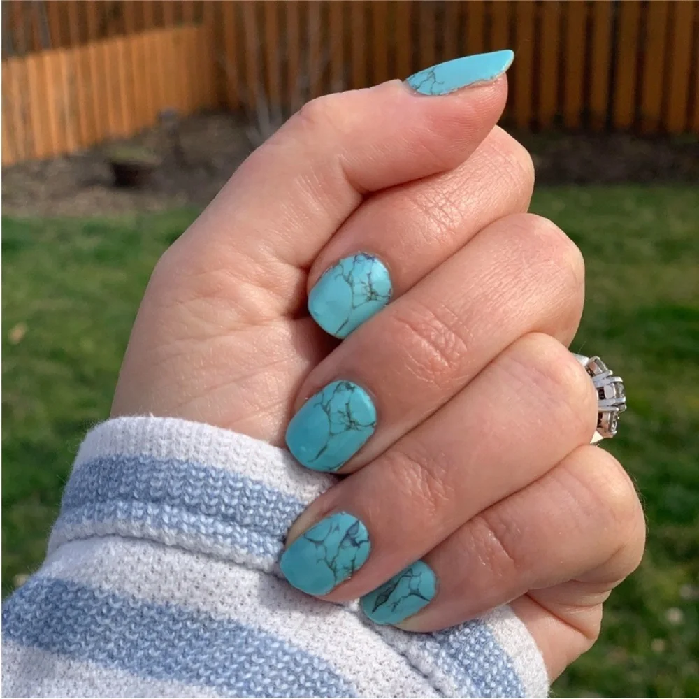 *Retired* Color Street: Mojave Turquoise | Southwestern Blue Stone Marble Frost - Picture 9 of 16